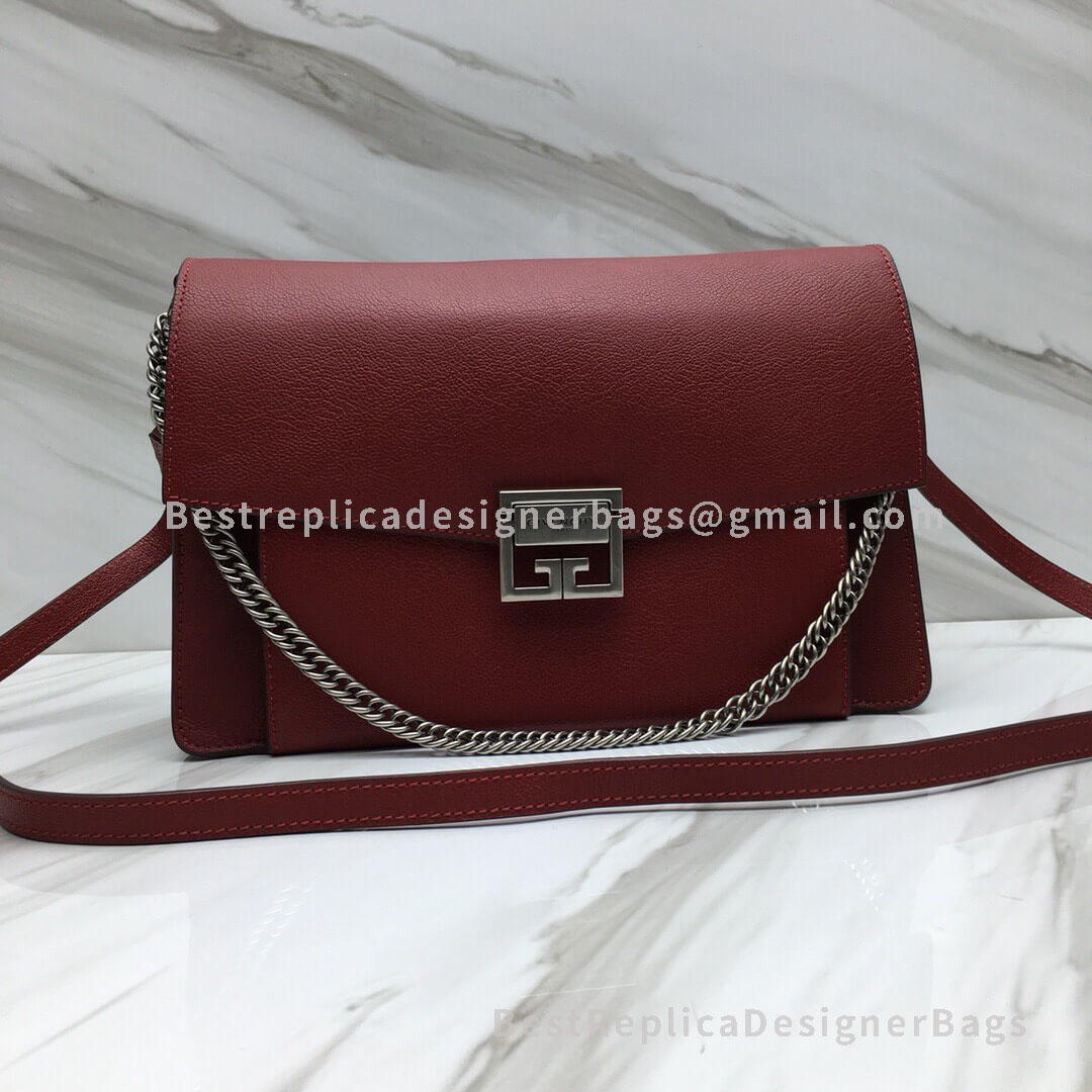 Givenchy Medium GV3 Bag In Dark Red Goatskin SHW 29999